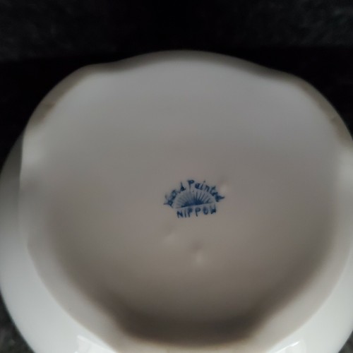 JUEGO AZUCARERO Y CREMA VINTAGE PINTADO A MANO NIPÓN DOBLE MANGO ROSA FLORAL - Imagen 12 de 12