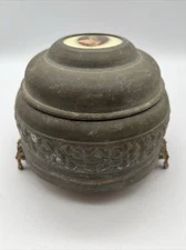 Vtg Thorens Switzerland Metal Powder Music Box Distributed by Silverite Co. Date