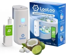 LooLoo Touch Free Toilet Freshener, Automatic Toilet Air Freshener Coconut Lime