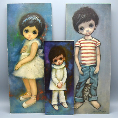 Ozz Franca Big Eye Boy Girl Art Prints Lot of 3 Unframed MCM Paperboard