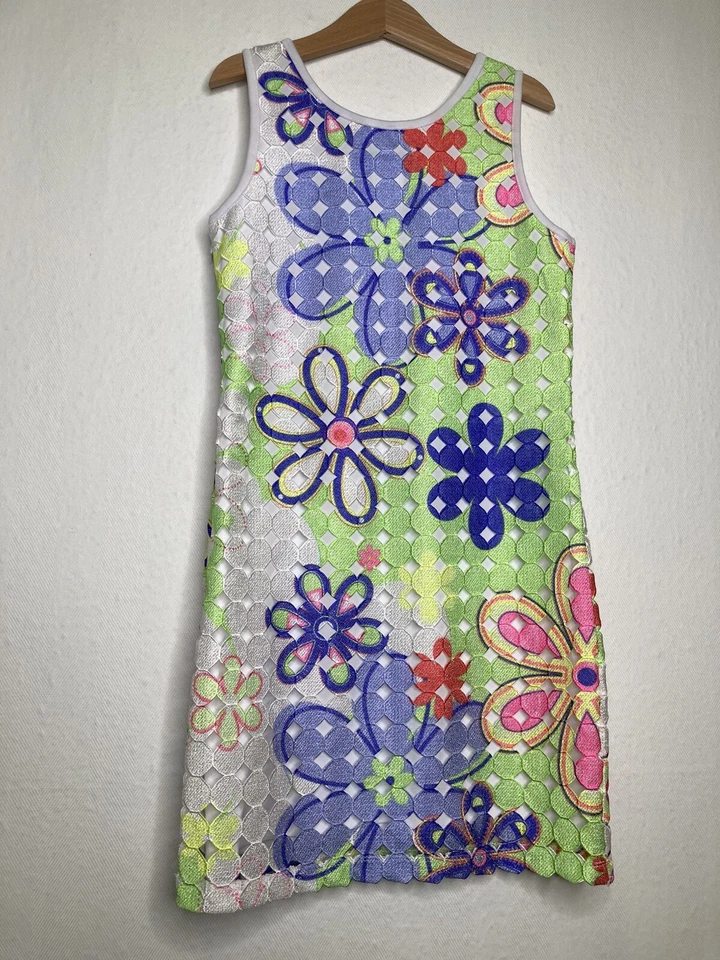 Elisa B. Vestido para niñas colorido con ojales con cordones para ocasiones especiales totalmente forrado talla 12 Foto 2 de 4