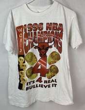 Vintage Chicago Bulls T Shirt Single Stitch Rings Finals Champs NBA Jordan 90s