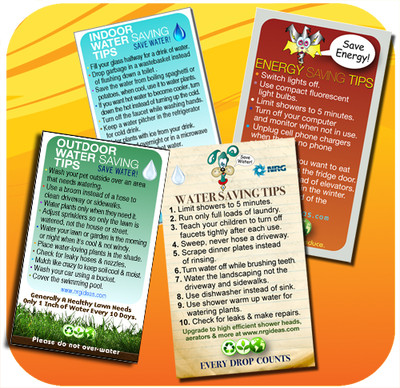Water & Energy Conservation Tip Magnet Set of 4