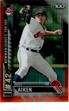 2016 Bowman Scouts' Top 100 Orange #BTP-42 Brady Aiken   SN25  Indians