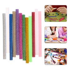 130 Pcs Hot Melt Glue Stick Colorful for Crafts Cute Sticks School 0.14 per stick