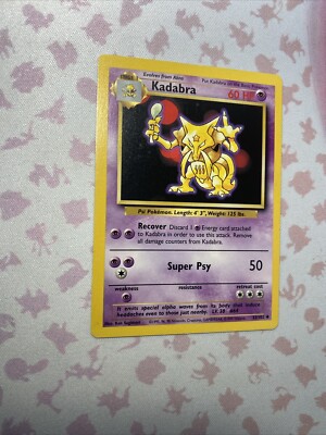 1999 kadabra pokemon card 32/102 LP LIGHTLY Is a 1999 kadabra worth