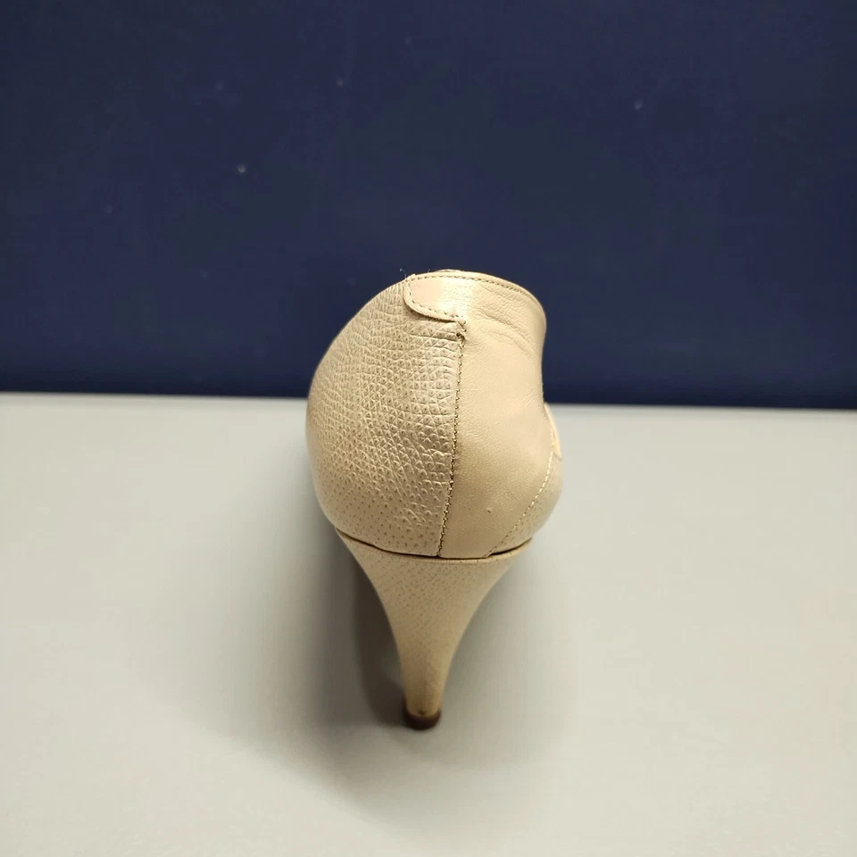 Tacones de salón clásicos Enzo Angiolini para mujer talla 5,5 M cuero tostado punta abierta sin cordones Foto 3 de 4