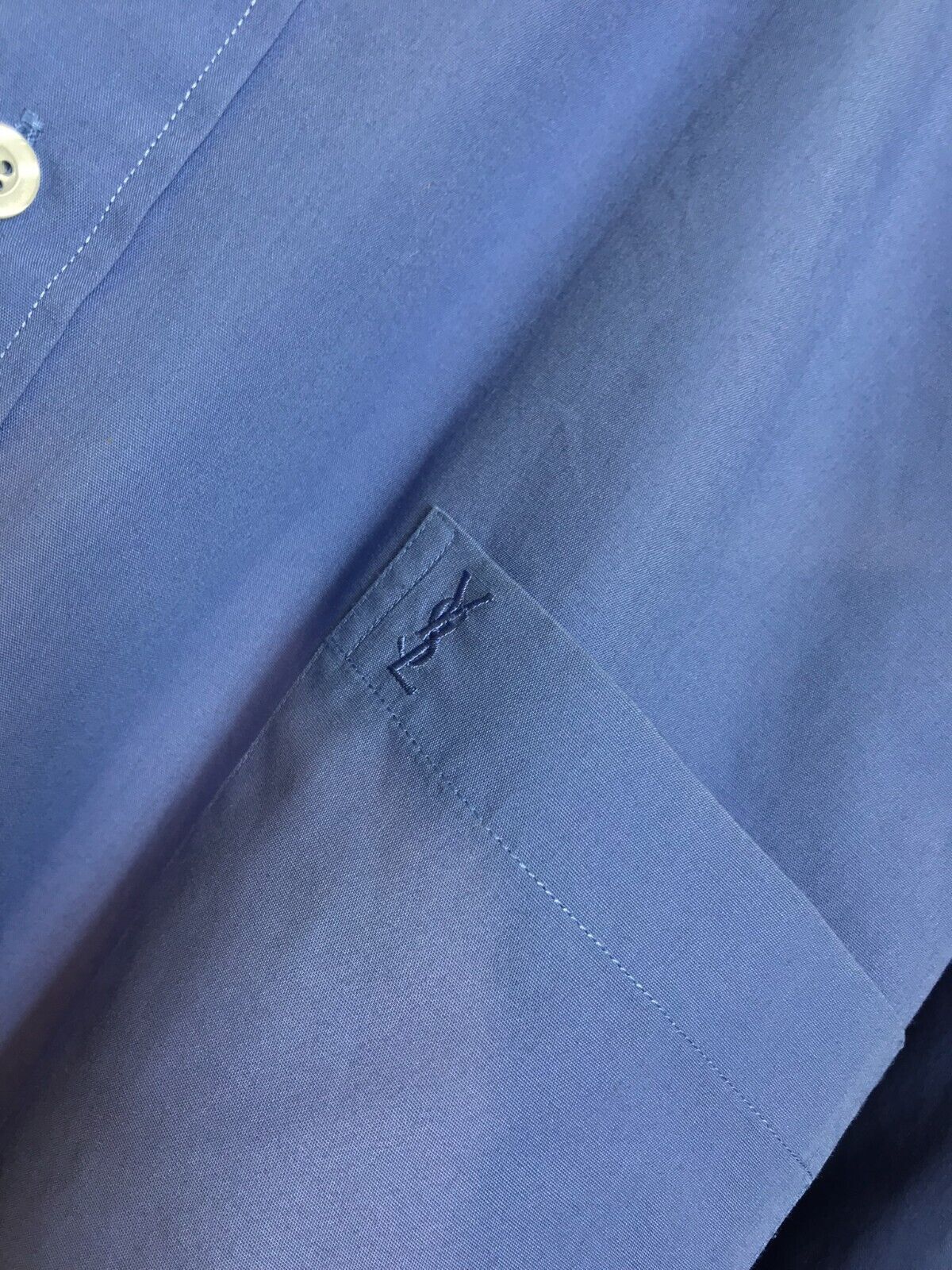 Camicia abito Yves Saint Laurent blu maniche lunghe casual