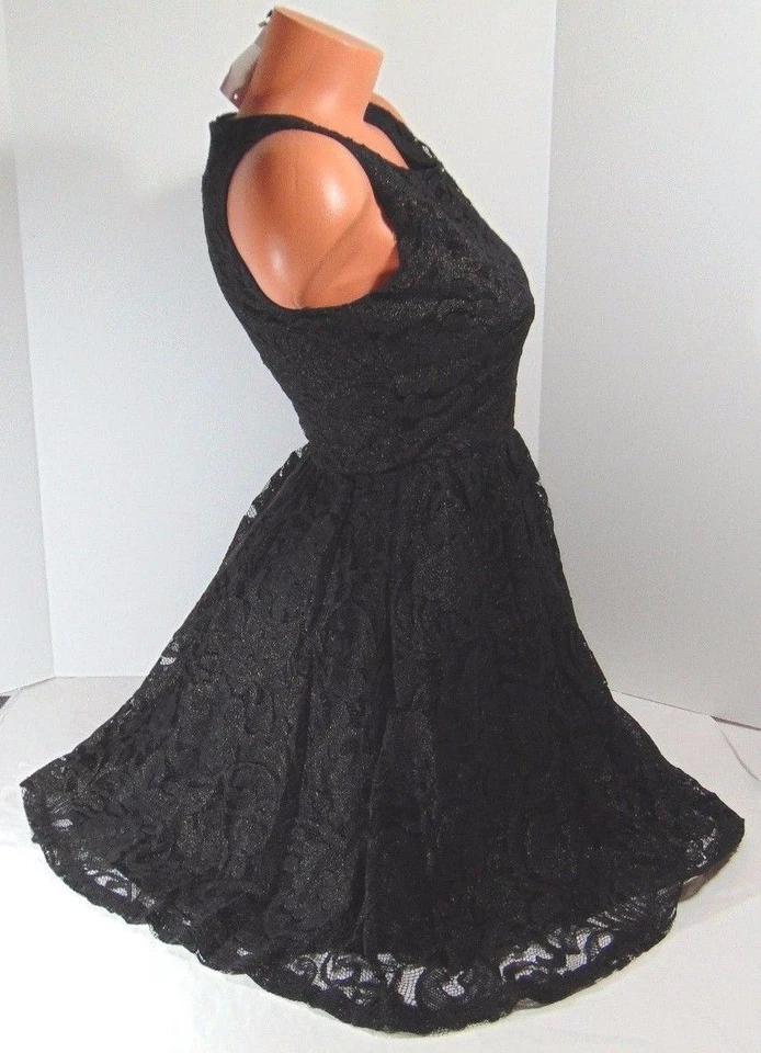 Vestido negro pequeño con encaje sin mangas soprano para dama talla pequeña nuevo con etiquetas Foto 4 de 4