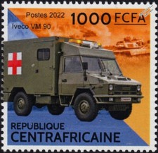 Timbro veicolo camion ambulanza militare IVECO VM-90 (2022 Africa centrale)