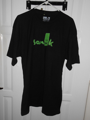 Sanuk Graphic Surf Central T-Shirt Black Lime Green NWT Large