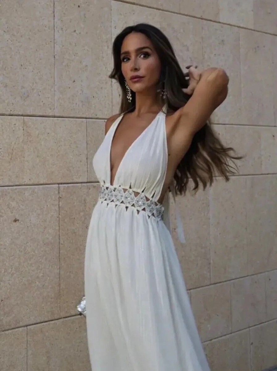ZARA NEW FW23 WOMAN RHINESTONE MIDI DRESS LIMITED EDITION WHITE |  6895/250_XS-L | eBay