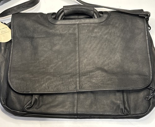 Vintage Suaza Leather Black Briefcase Messenger Bag Crossbody Made In Colombia - Picture 4 of 13