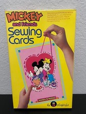 Mickey and Friends 6 Sewing Cards Vintage 1986 Made in USA Factory Sealed