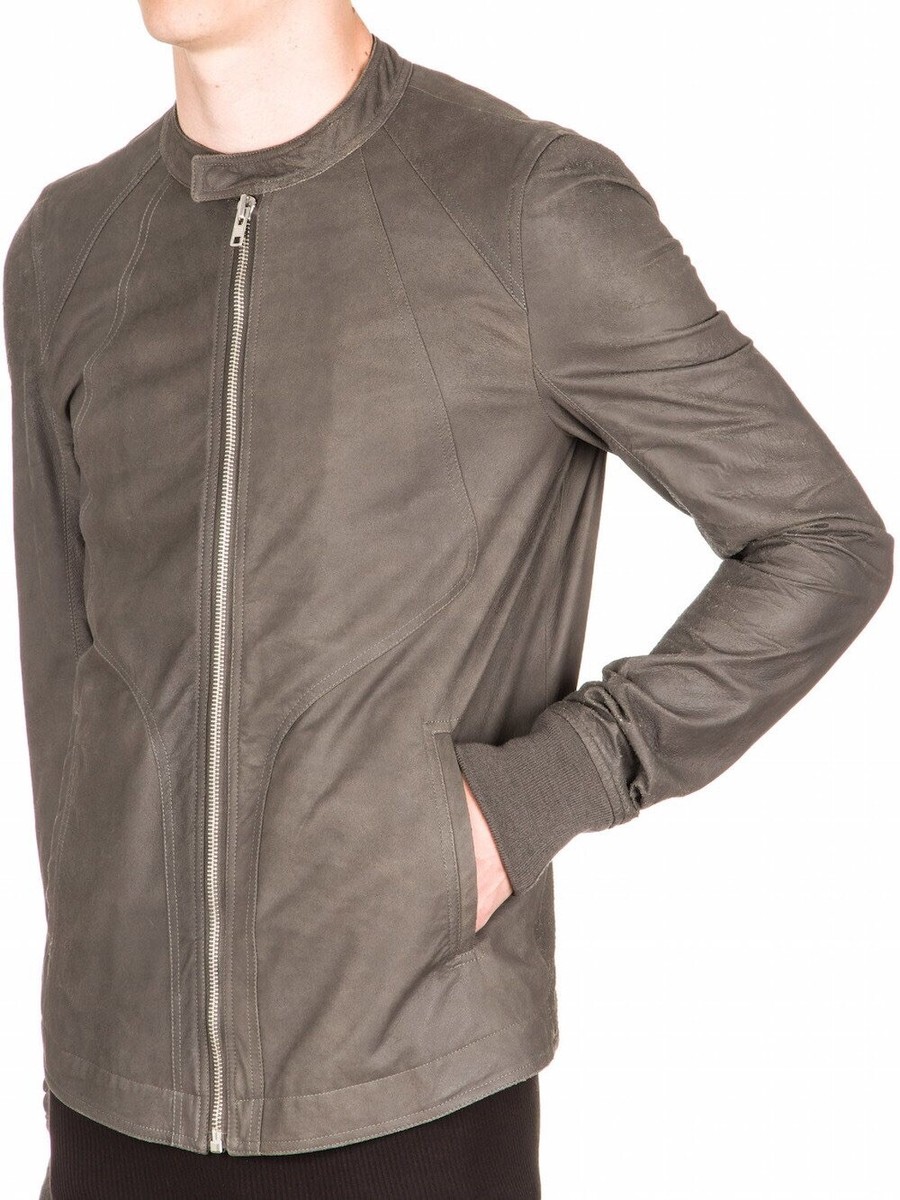 Rick Owens Intarsia Suede Jacket ,Darkdust, Size 50IT (40US) | eBay