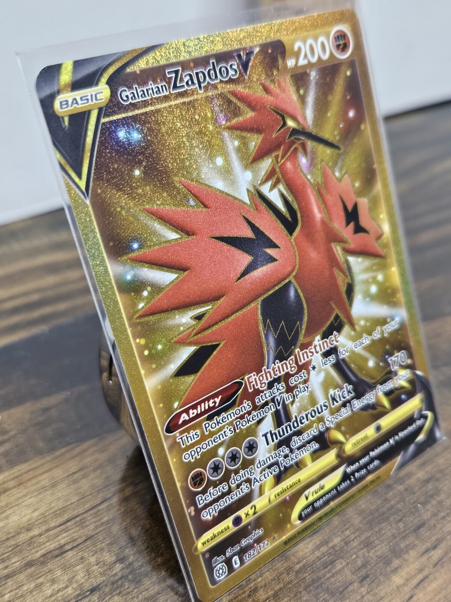 Pokemon Galarian Zapdos V 182/172 Secret Rare Pack Fresh NM/Mint