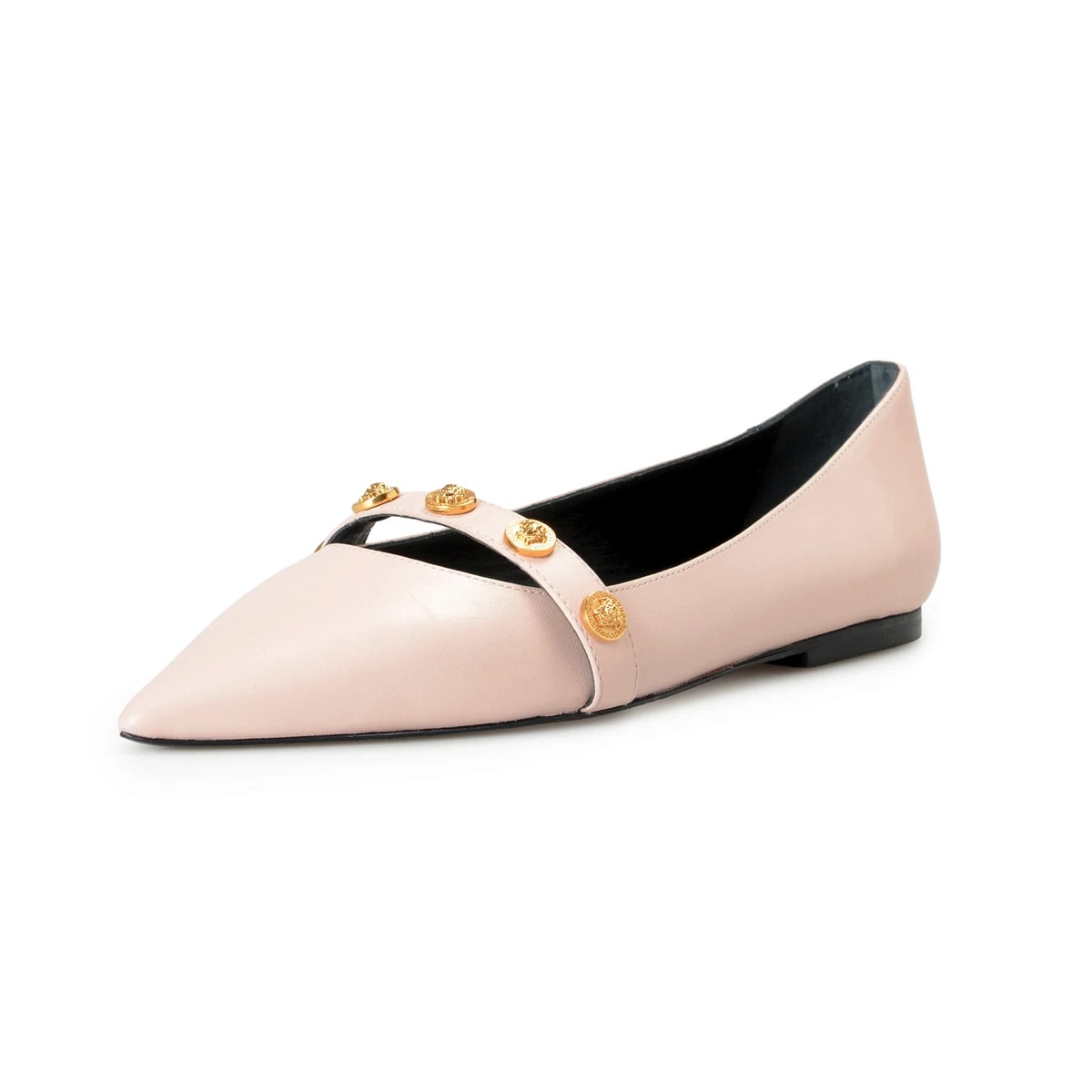 Versace Women&#039;s Dust Pink Metal Ballet Flats Shoes | eBay