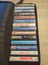 15 Case Logic Brown Padded Zip Carrying Case Cassettes w/ 14 Random Cassette