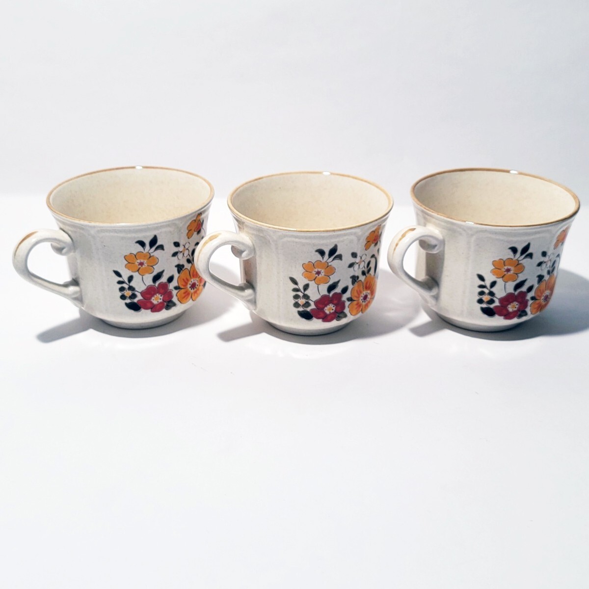 Vintage Wildflower Ironstone 3 Tea Coffee Cup Sets Made in
