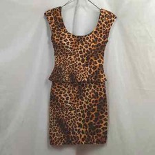 Zara women's dress Leopold print pepum frill detail sexy dress size Small
