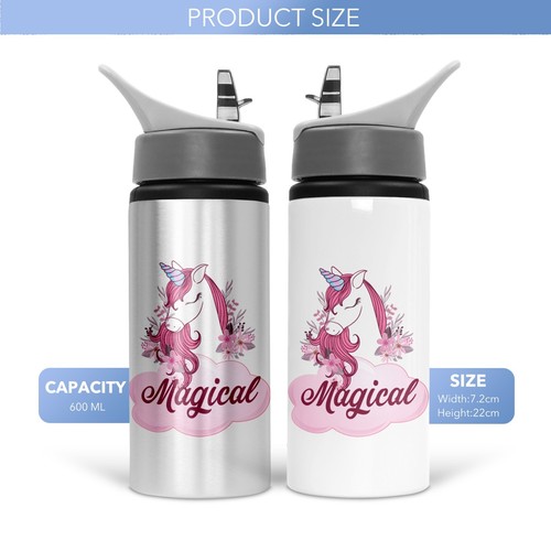 Personalised Water Bottle School Sport Drink Leakproof Spill Proof Unicorn Gift - Picture 16 of 22