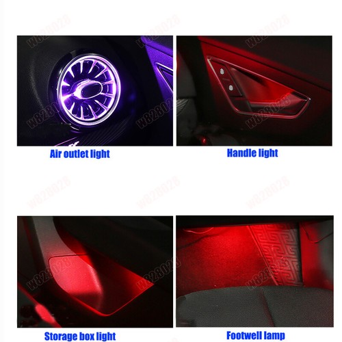 Luz ambiental LED decorativa de ventilación de aire con control MMI de 10 colores para Audi Q2 2019-2020 - Imagen 6 de 8