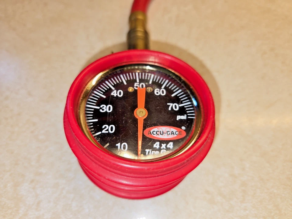 Accu-Gage #TG 75, calibre de neumáticos 4 x 4 - (0-75) psi, esfera protegida de goma, 16" de largo Foto 2 de 4