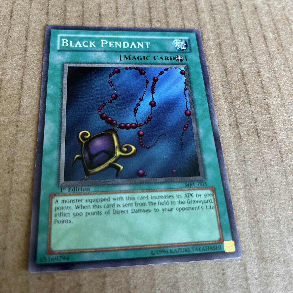 RARE 1996 Yu-Gi-Oh BLACK PENDANT Holo Card 1st Edition Magic RARE 1996 Yu-Gi-Oh BLACK PENDANT Holo Card 1st Edition Magic