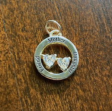 Pendant "Mother Daughter Friend", Sterling Silver  CZ hearts Mother's Day gift