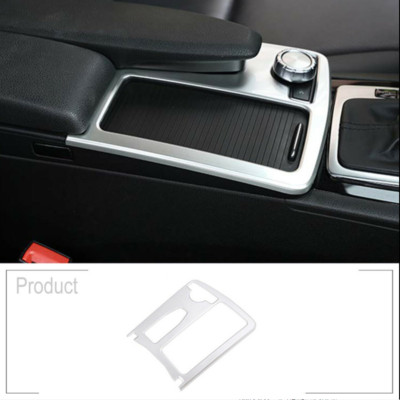 For Benz C Class 08-13 Console Water Cup Holder Protection Frame ABS Silver Trim