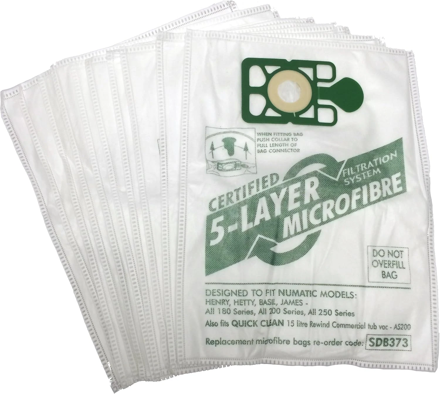 Microfiber Vacuum Dust Bags Designed to Fit Numatic Henry Hetty Basil James - Thumbnail 2