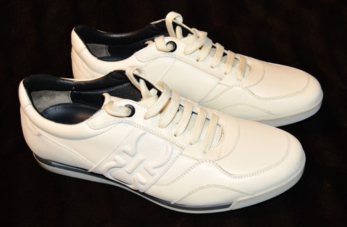 ZAPATILLAS SALVATORE FERRAGAMO GANCINI ACOLCHADAS LOGO CUERO BLANCAS Talla 11.5 RARAS - Imagen 1 de 13