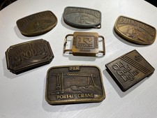 Lot of 7 Vintage Belt Buckles with various themes SEE VIDEO Selling collection