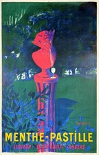 Menthe Pastille Liqueur Poster By Cappiello Original 1906 French Litho On Linen