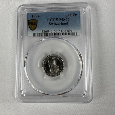1974 SWITZERLAND Silver 1/2 FRANC - PCGS MS-67 | eBay