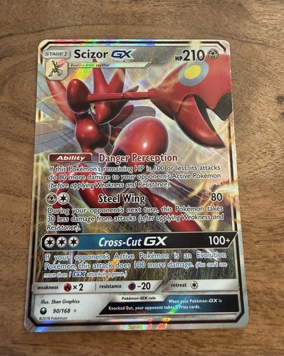 Pokemon TCG Celestial Storm Scizor GX 90/168 Ultra Rare Holo 210HP Eng 2018