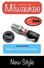 Pack of 12 Milwaukee Shockwave Impact Bit Set Torx Insert Drill Bits T-27 T27