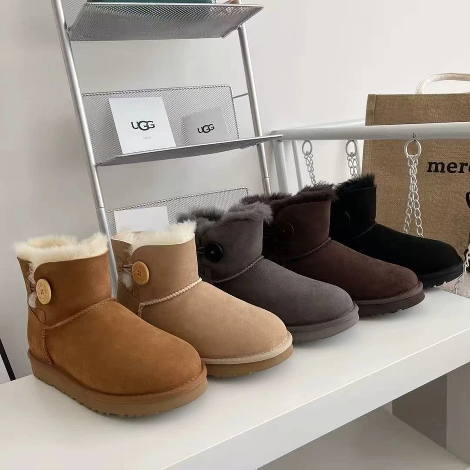 UGG Premium Mini Button Ugg Boots Bailey Women’s Single Button Sheepskin US4-US9 - Bild 2 von 4