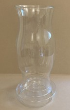 Vintage Large 12 " Tall Clear Glass Hurricane Candle Lamp Shade w/ base