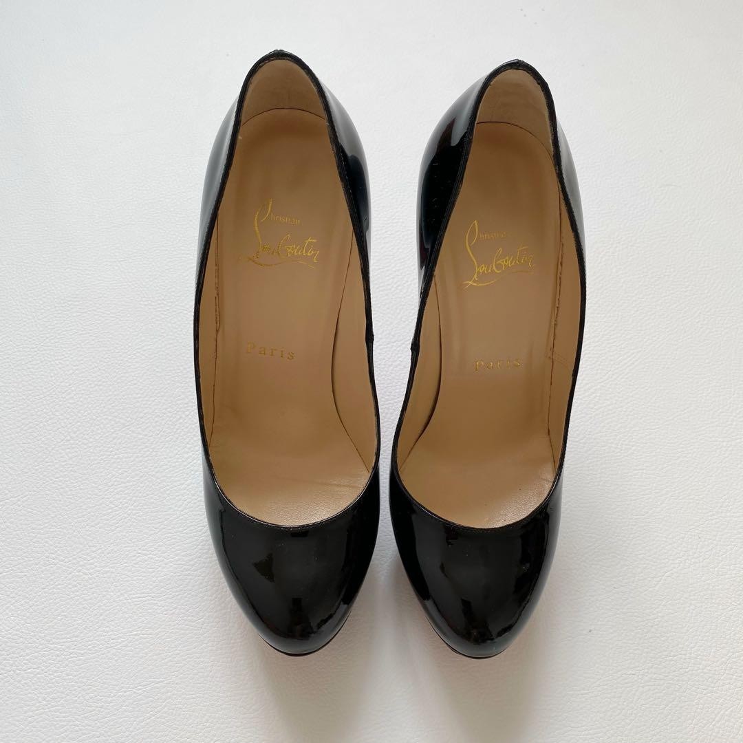 SAOLA Christian Louboutin décolleté nere in vernice taglia 35 5 EU suola rossa plateau