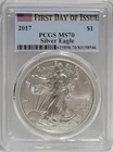 2017 $1 American Silver Eagle PCGS MS70 First Day Of Issue