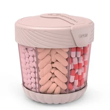 HIONXMGA Large Pill Dispenser Portable Pill Bottle Organizer for Holding 7 Va...