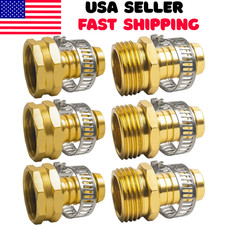 5/8" Garden Water Hose Connector Repair Mender Kit Ends Fittings Clamp New USA