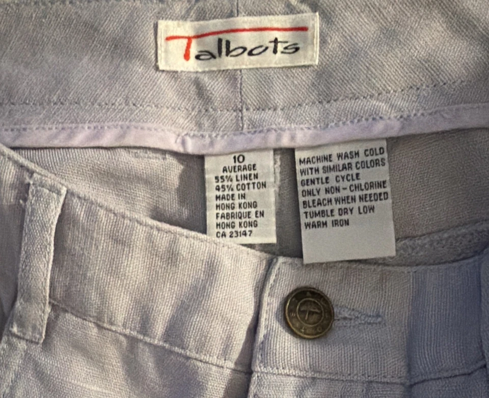 Pantalón Talbots Vintage Mezcla de Lino Pierna Recta Talla 8 Ligero Foto 3 de 4