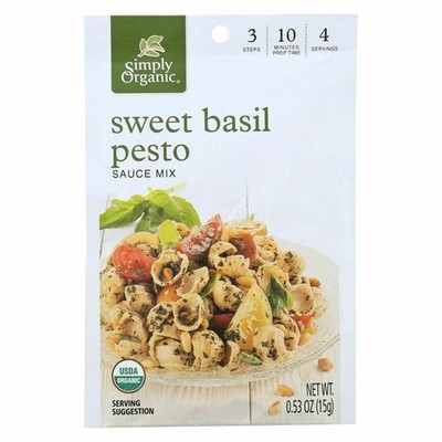Simply Organic Sweet Basil Pesto, Seasoning Mix, 0.53 Oz