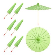6 Pcs Paper Umbrellas ,8" Paper Parasol Umbrella for Craft,Green