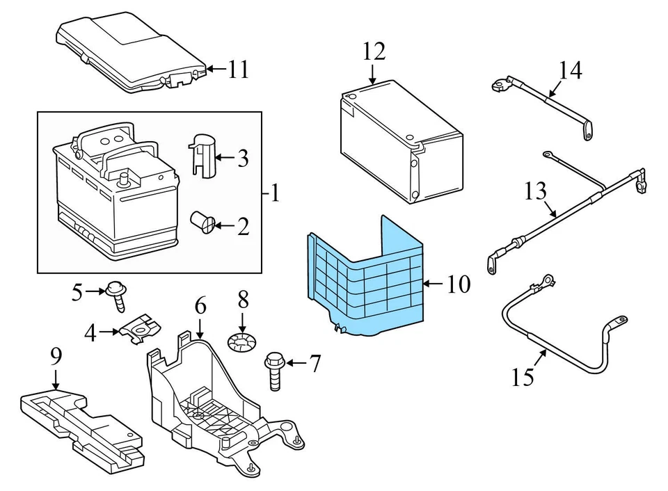 2015–2018 AUDI Q3 QUATTRO — держатель аккумулятора/крышка TRIM 3C0915336A - Изображение 4 из 4