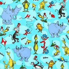 Dr. Seuss Fabric The Cat In The Hat Characters 100 Cotton From Robert Kaufman
