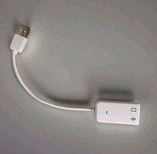 USB Audio Adapter Headset DAC 3.5mm Sound Card Dongle White