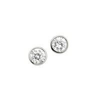 Cem Ohrstecker 6,0 Mm Zirkonia Rhodiniert 925/- Silber